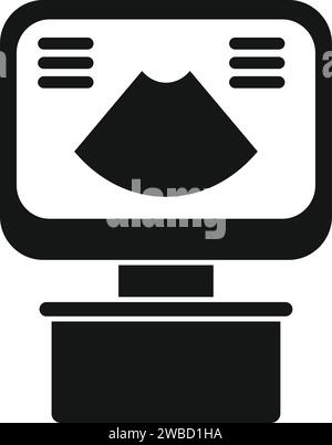 Cardio exam checkup icon simple vector. Device sonograph. Woman pregnant Stock Vector