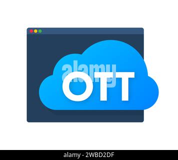 Over-the-Top Media Service Cloud Concept Icon Vector Illustration for Digital Streaming Stock Vector