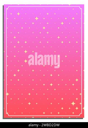 Vertical pink princess gradient abstract background with magic sparkles, cover, title page of presentation, report, album in A4 format. Template layou Stock Vector