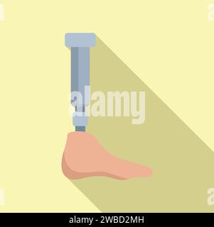 Foot bioprinting icon flat vector. Science transplant. Medical engineering Stock Vector