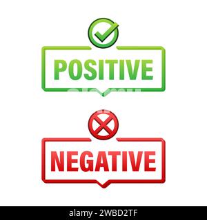 Positive and Negative Feedback Concept Bubbles Vector Illustration with Check and Cross Icons Stock Vector
