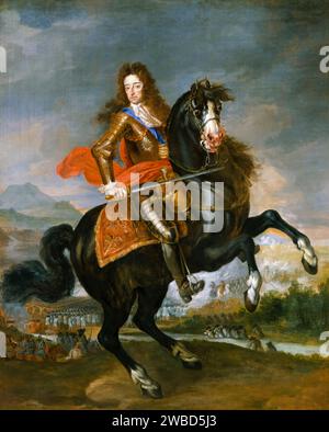 William III of England, Prince of Orange (1650-1702), equestrian portrait in oil on canvas by unknown artist, circa 1695 Stock Photo