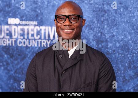 HOLLYWOOD, LOS ANGELES, CALIFORNIA, USA - JANUARY 09: Barry Jenkins arrives at the Los Angeles Premiere Of HBO's 'True Detective: Night Country' Season 4 held at the Paramount Theatre at Paramount Pictures Studios on January 9, 2024 in Hollywood, Los Angeles, California, United States. (Photo by Xavier Collin/Image Press Agency) Stock Photo