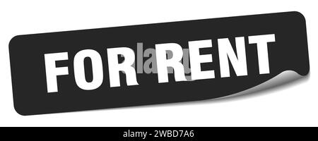 for rent sticker. for rent rectangular label isolated on white background Stock Vector