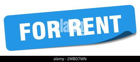 for rent sticker. for rent rectangular label isolated on white background Stock Vector