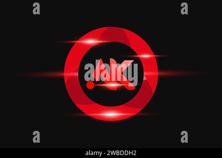 AK Red logo Design. Vector logo design for business. Stock Vector