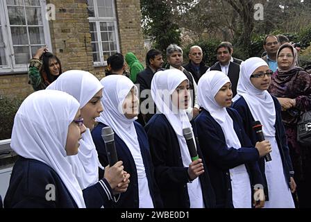 COPENHAGEN /DENMARK- Pakistani childres and people from Pakistani cummunity at Pakistan Day Celebration at Pakistan embassy 23 Marchi 2014 Stock Photo