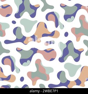 Freeform blob shapes pattern. Abstracts amoeba seamless pattern, freeform organic elements. Stock Vector