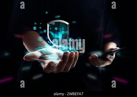 Cybersecurity concept, user privacy security and encryption Stock Photo