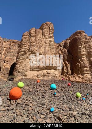 Desert-X Al-Ula 2020 land art exhibition in Saudi Arabian desert Stock Photo