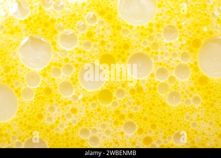 Texture of fat or oil with yellow bubbles. Background of fat bubbles Stock Photo