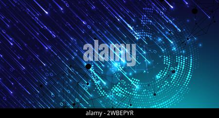 Information data technology background. Hand drawn vector Stock Vector