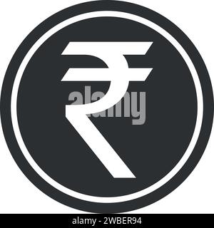 Indian Rupee Sign Icon in Flat Style. Stock Vector