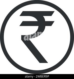 Indian Rupee Sign Icon in Flat Style. Stock Vector