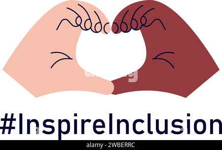 Inspire inclusion International Womens day concept vector illustration Stock Vector