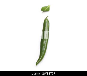 Letter i made from green salad and chili peppers alphabetic ABC capital letters made of chillies, peppers, for text, encyclopedia, cook book, cookery Stock Photo