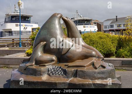 Guardians of the Gate Sea Lion Sculpture By Miles Metzger Pier 39 San Francisco, June 24, 2023 Stock Photo