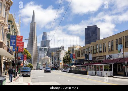 The Transamerica Pyramid Building San Francisco, June 24, 2023 Stock Photo