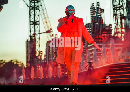 Milan, Italy. 27th July, 2023. The Weeknd is performing live during the After Hours Til Dawn Tour at Ippodromo SNAI La Maura in Milan, Italy, on July 27, 2023. (Photo by Alessandro Bremec/NurPhoto) Credit: NurPhoto SRL/Alamy Live News Stock Photo