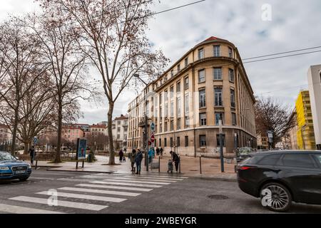 Lyon, France - January 30, 2022: Modern office buildings and residentials in the Part-Dieu district of Lyon, France. Stock Photo