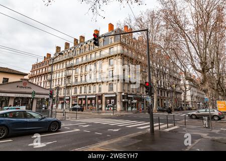 Lyon, France - January 30, 2022: Modern office buildings and residentials in the Part-Dieu district of Lyon, France. Stock Photo