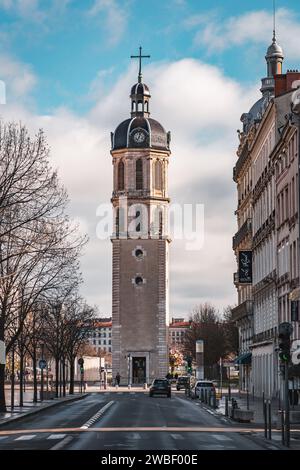 Lyon, France - JAN 25, 2022: The Place Antonin-Poncet is a square located in the Bellecour quarter, in the 2nd arrondissement of Lyon, France. Stock Photo