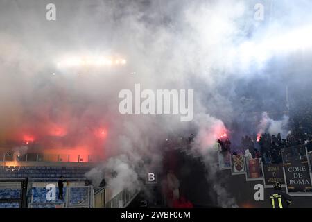 Rome, Italy. 10th Jan, 2024. during the Italy cup football match between SS Lazio and AS Roma at Olimpico stadium in Rome (Italy), January 10th, 2024. Credit: Insidefoto di andrea staccioli/Alamy Live News Stock Photo