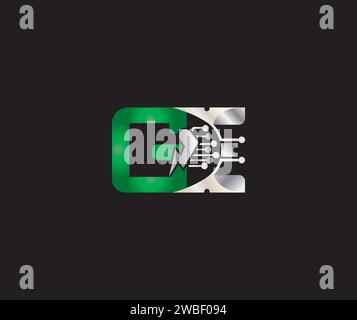Electric Energy GE letter creative Design Technology logo Stock Vector ...