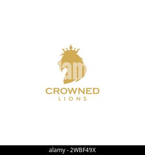 Crowned Lion Logo. Lion vector Illustration Stock Vector