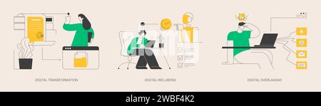 Business digitalization abstract concept vector illustrations. Stock Vector