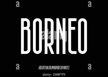 Unique decorative condensed alphabet display font vector Stock Vector
