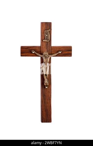 Crucifix isolated on white background with clipping path Stock Photo