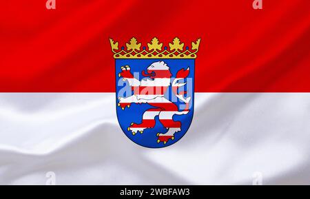 The state service flag of Hesse, merchant flag, studio Stock Photo