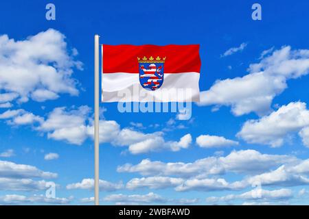 The state service flag of Hesse, merchant flag, studio Stock Photo