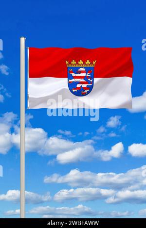 The state service flag of Hesse, merchant flag, studio Stock Photo