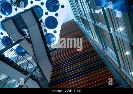 Modern interior design with an eye-catching staircase and unique design elements, Pforzheim, Germany Stock Photo