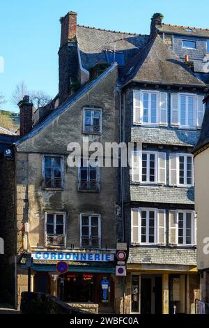Old house in Rue Ange de Guernisac, Morlaix Montroulez, Finistere Penn Ar Bed department, Brittany Breizh region, France Stock Photo