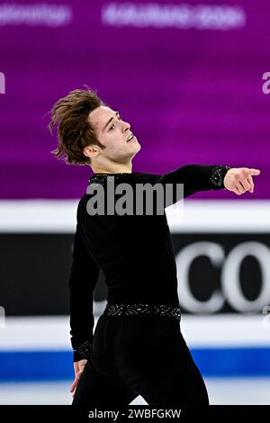 Aleksandr SELEVKO (EST), during Men Practice, at the ISU European