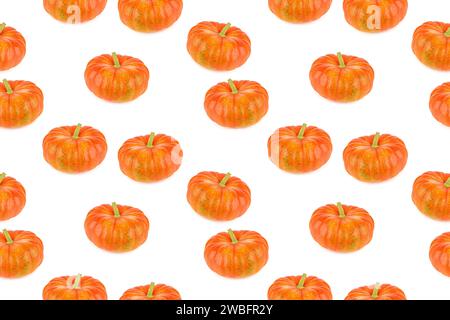 Seamless pattern with ripe pumpkins isolated on white background. Stock Photo
