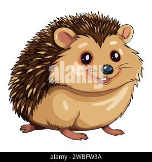 Hedgehog on White Background Stock Vector