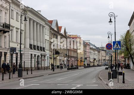 Warsaw, Poland. Nowy Swiat (New World Street), one of the main historic thoroughfares of Central Warsaw Stock Photo