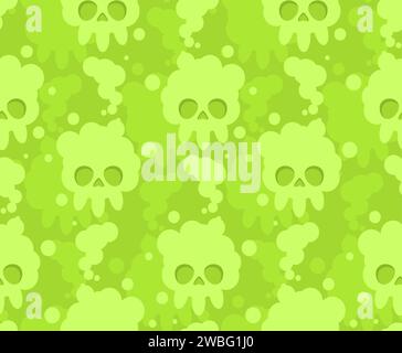 Smoke skull is sign of death pattern seamless. Deadly gas background Stock Vector