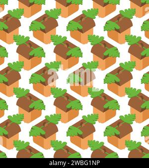 Acorn pattern seamless. Fruit of the oak tree background. Baby fabric texture Stock Vector
