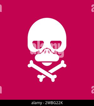 Duck skull isolated. Duck Skeleton Head sign Stock Vector