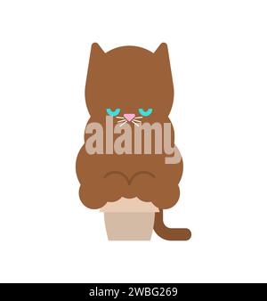 Fat cat in small box. Pet and box Stock Vector