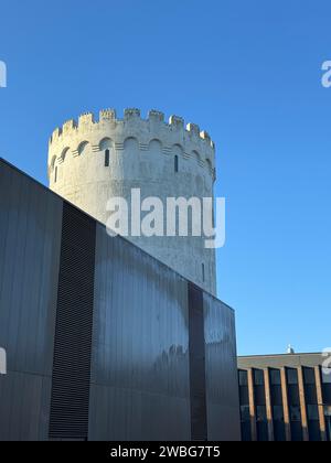 Castle, medieval castle dominating the centre of town,  Stock Photo