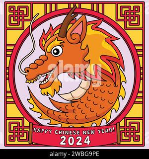 Year of the Dragon Head Cartoon Colored Clipart Stock Vector Image ...