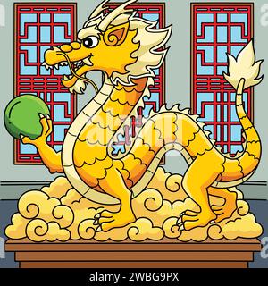 Year of the Dragon Statue Holding Orb Clipart Stock Vector Image & Art ...