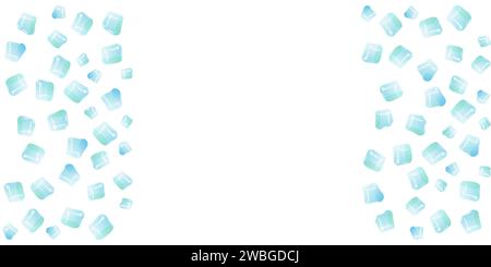 Transparent glass cube shapes in realistic style. Cafe and restaurant menu design. Vector illustration. Stock Vector
