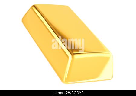 Gold ingot, 3D rendering isolated on white background Stock Photo - Alamy